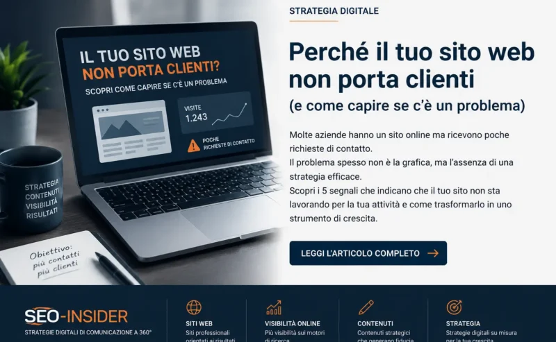 Perchè il tuo sito web non porta clienti