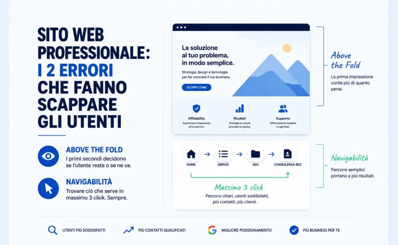 Sito web professionale: i due errori che fanno scappare gli utenti